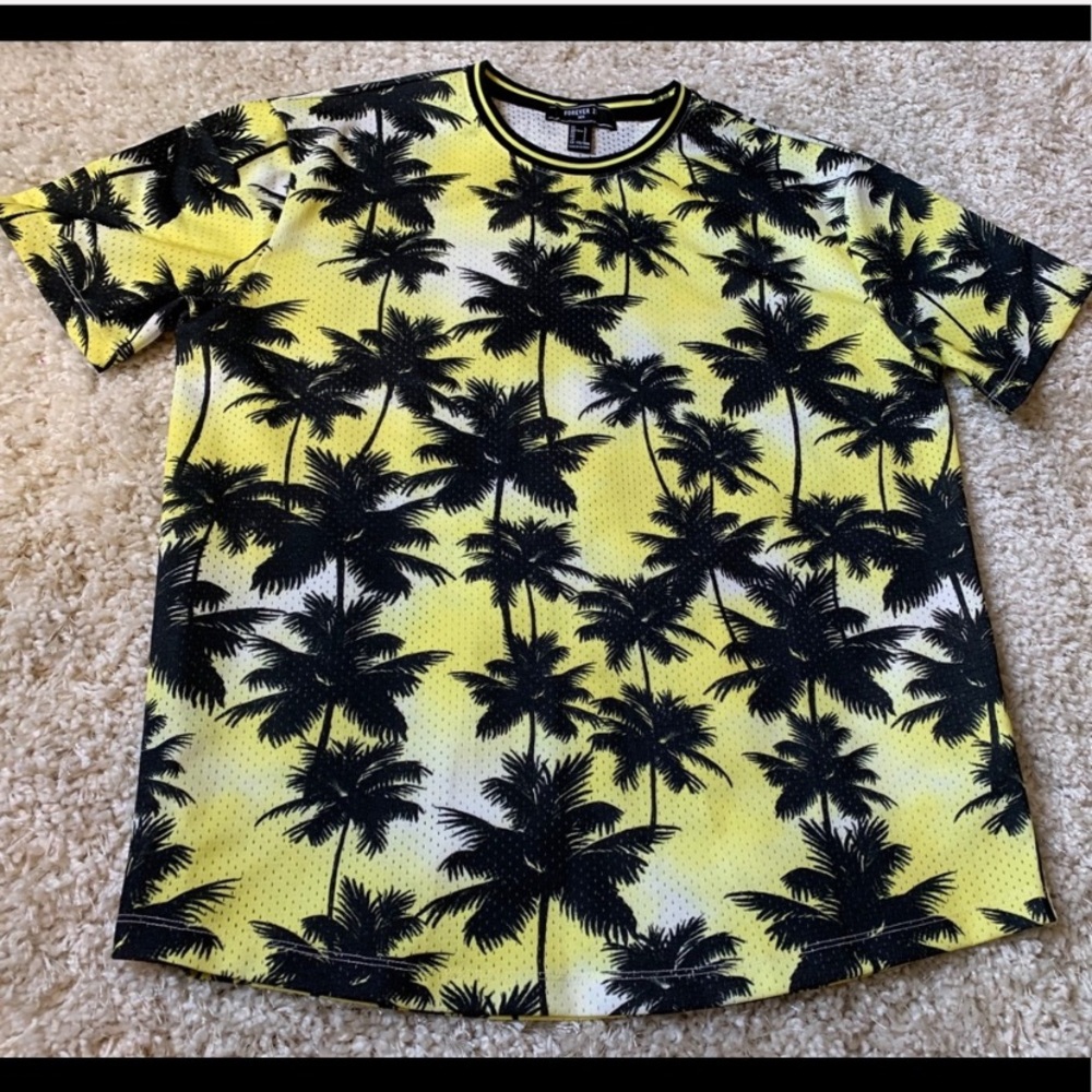 Yellow Palm Tree Jersey Top
